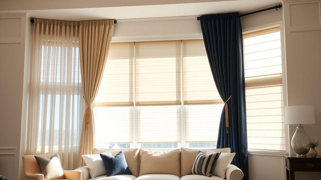 layered window treatment styling