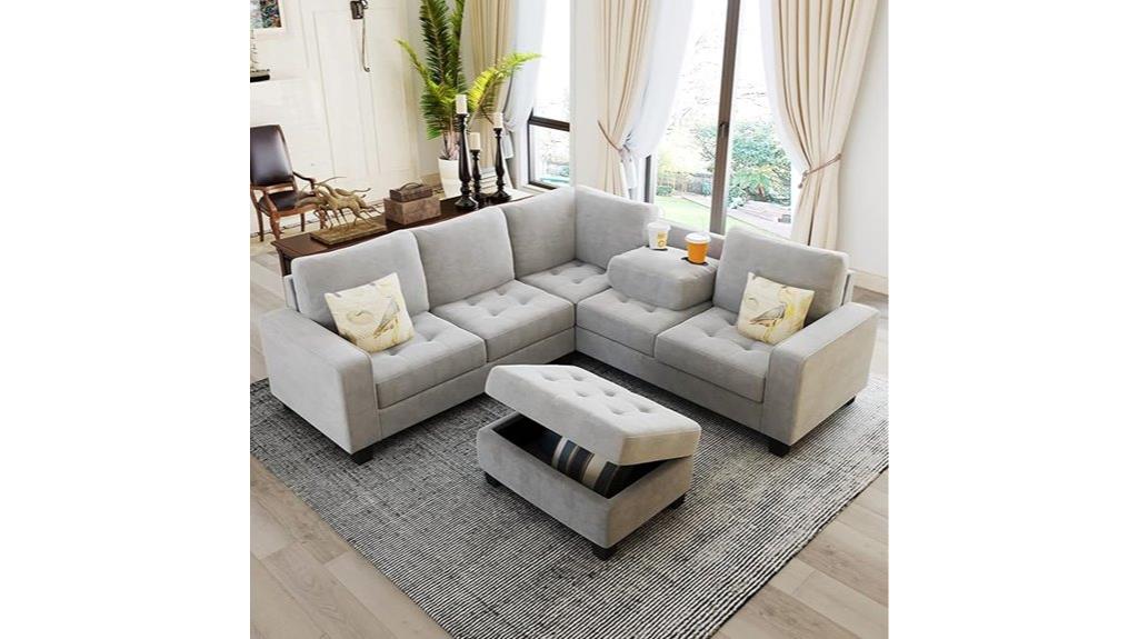 light grey sectional sofa