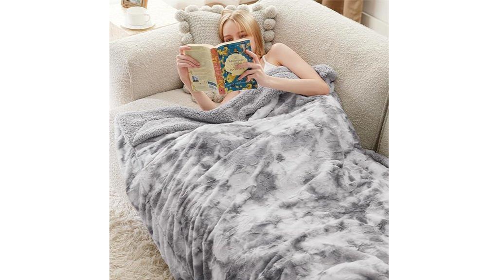 light grey sherpa blanket