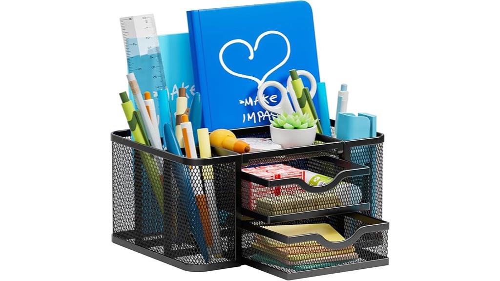 marbrasse two drawer desk organizer