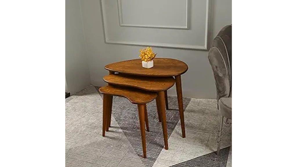 mid century birch nesting tables
