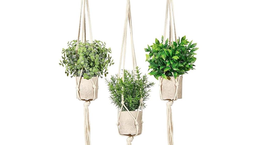 mini faux hanging plants
