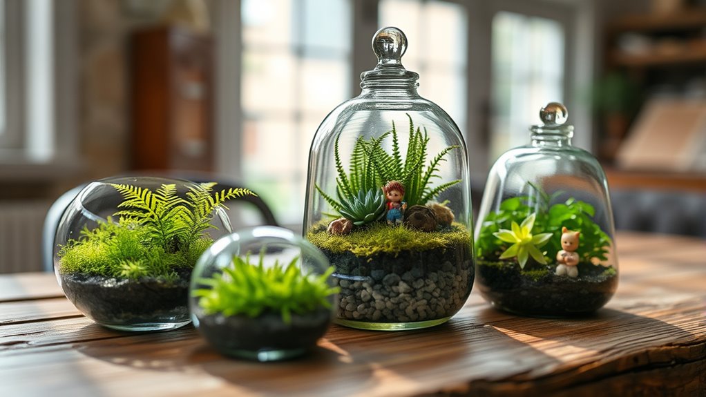 miniature indoor plant ecosystem