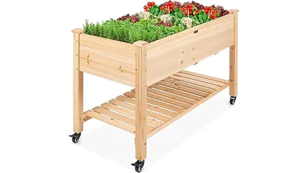 mobile garden bed storage