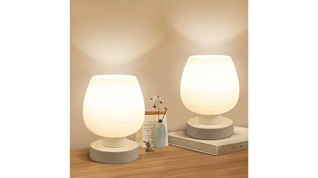 modern dual bedside lamps