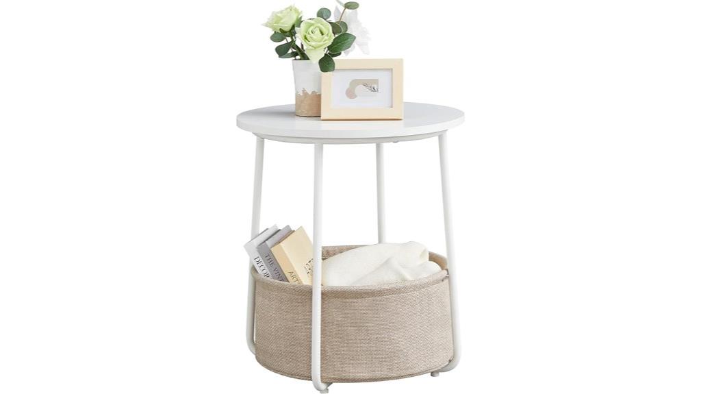 modern fabric basket nightstand