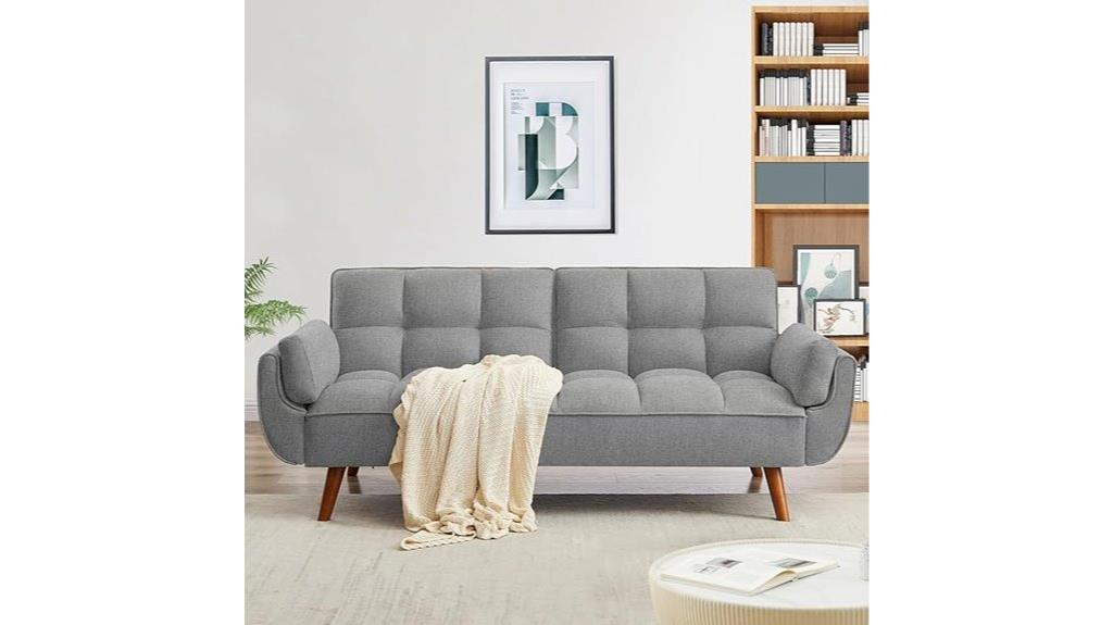 modern linen convertible sofa