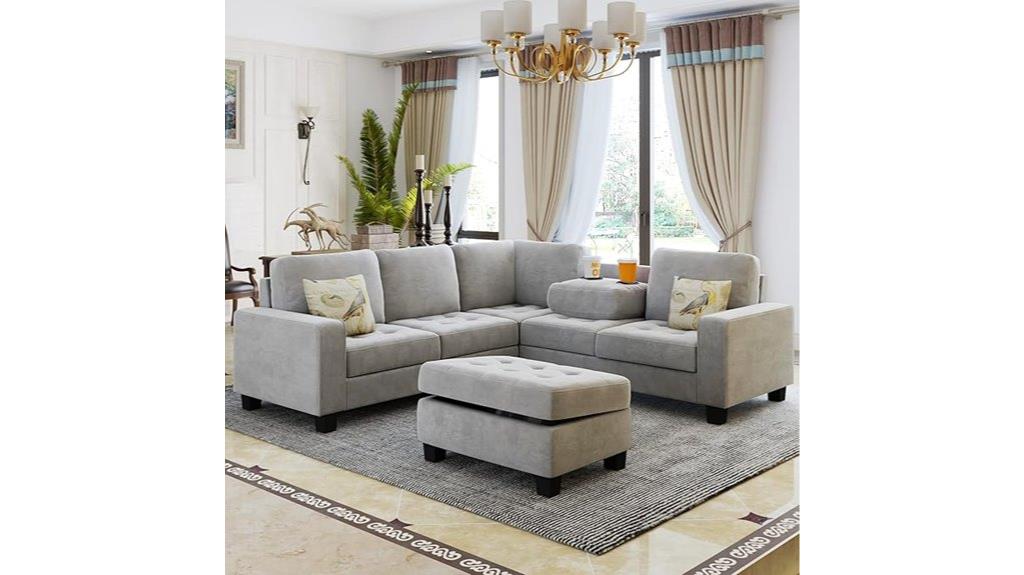 modern sectional sofa with storage
