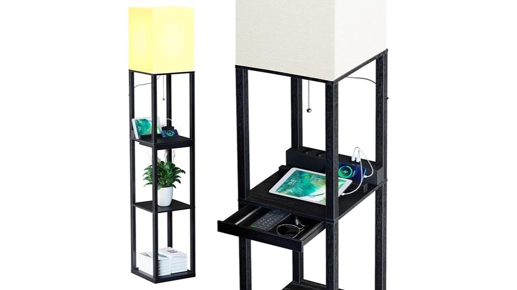 modern shelving floor lamp