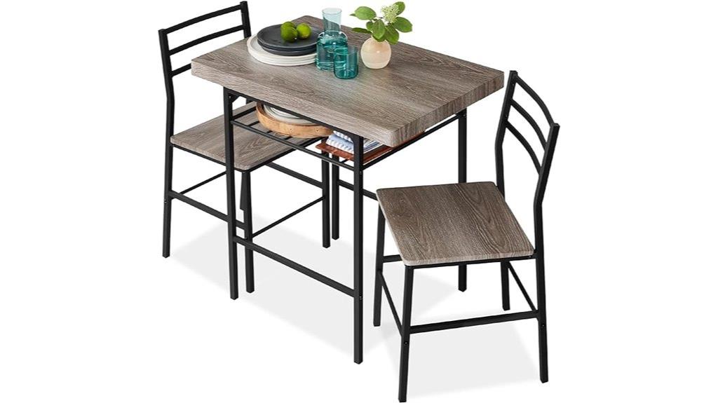 modern three piece dining set