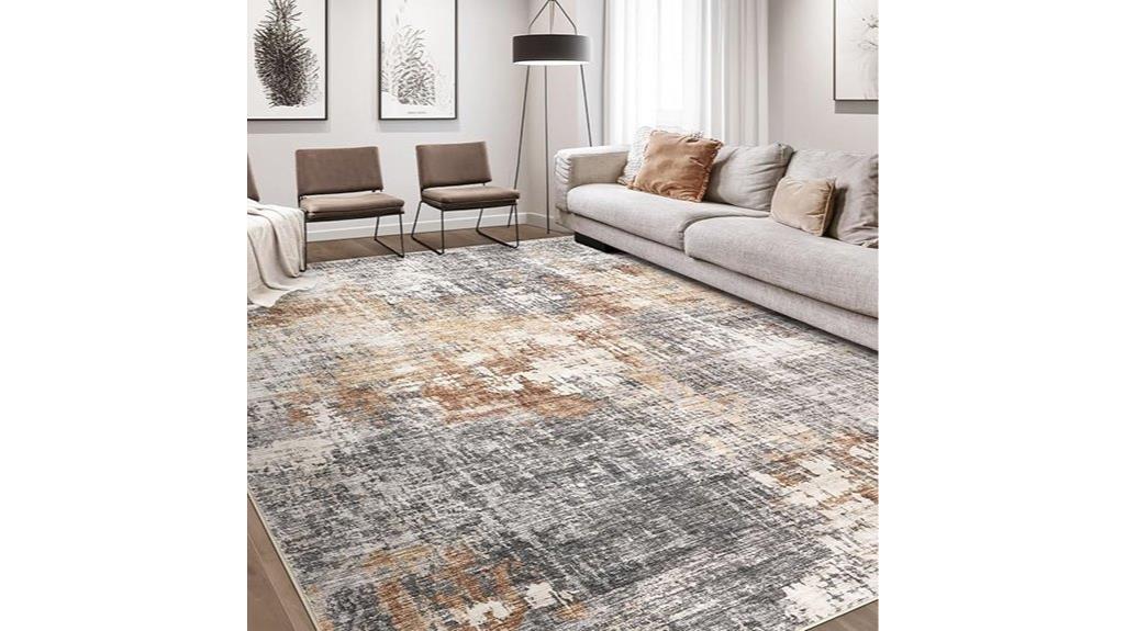 modern washable gray rug