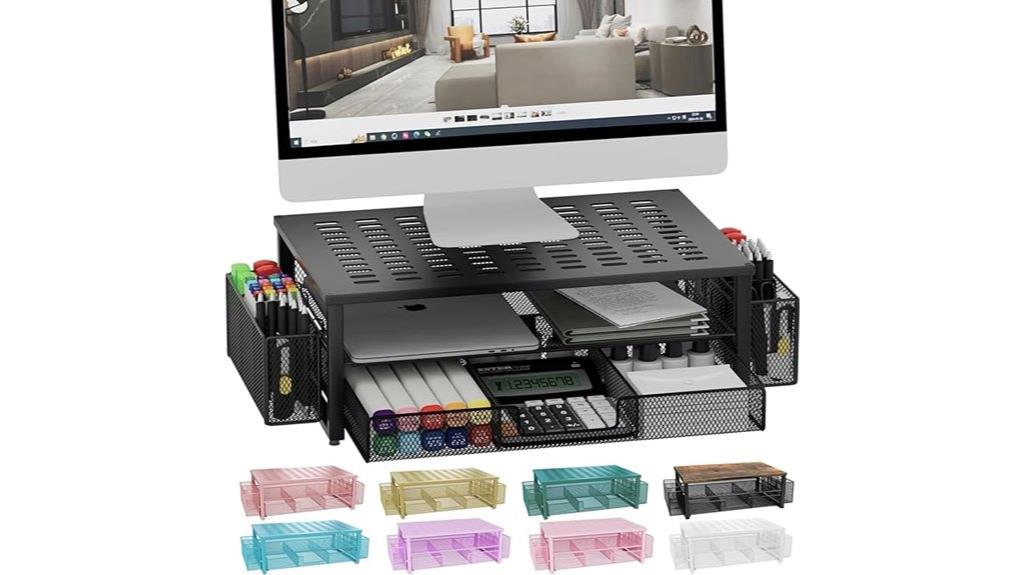 monitor stand with drawer