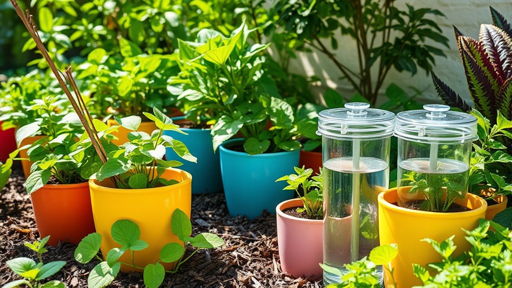 mulch and self watering systems