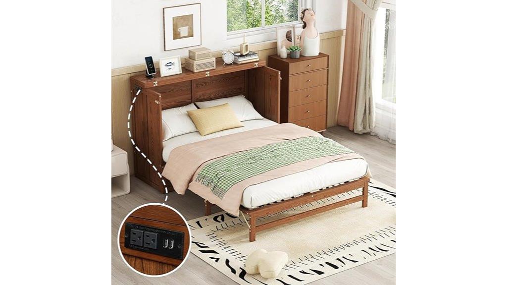 murphy bed cabinet with charging