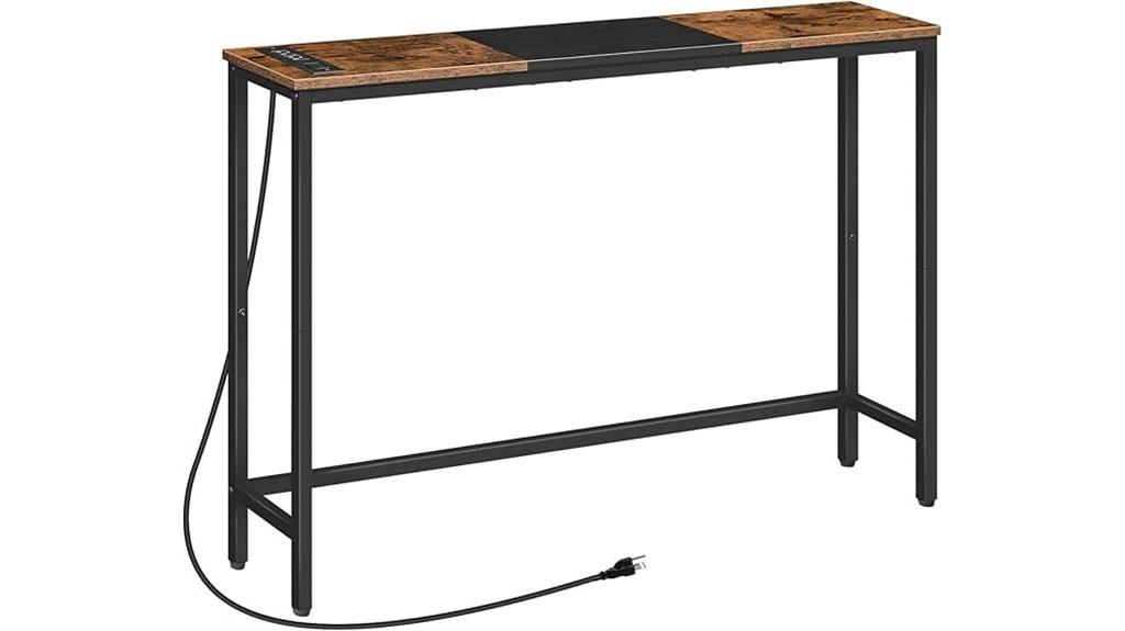 narrow console with outlets