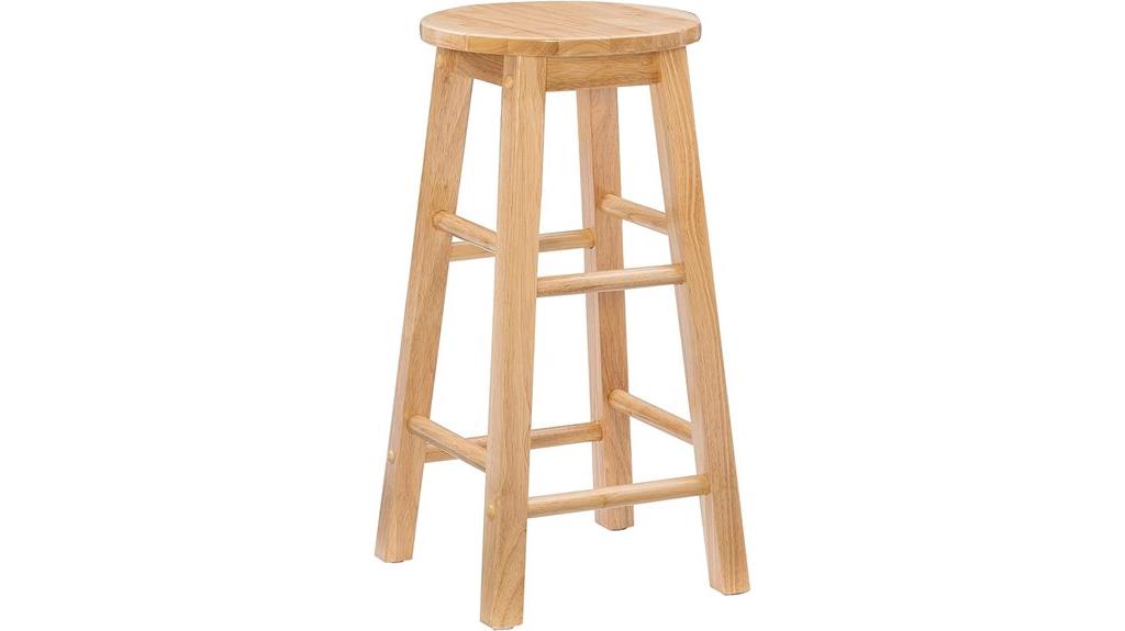 natural wood barstool