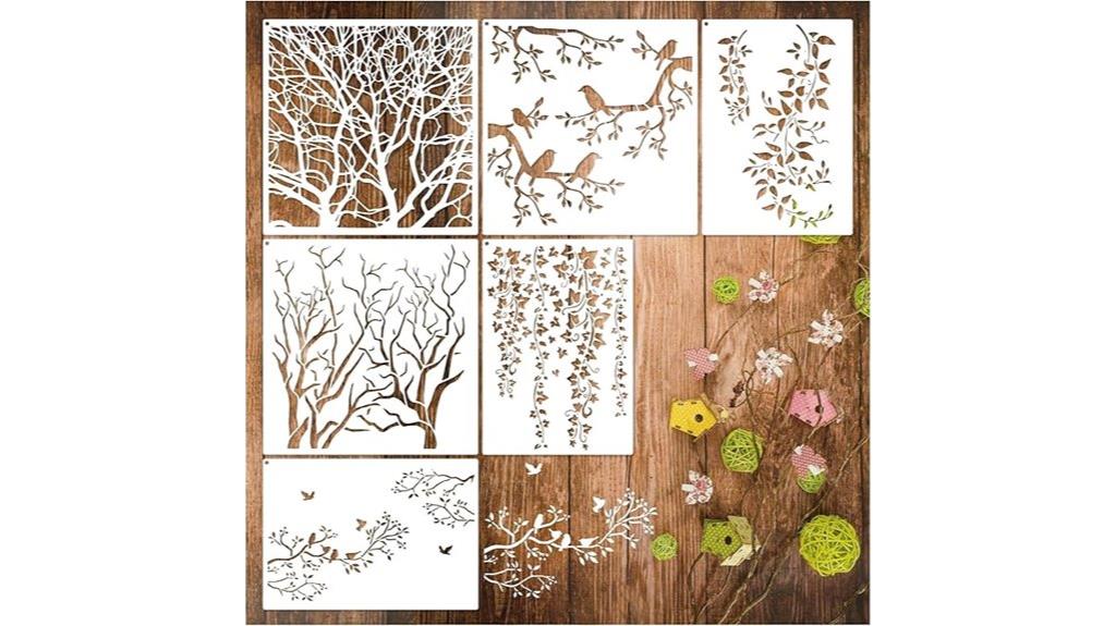 nature inspired wood painting stencils