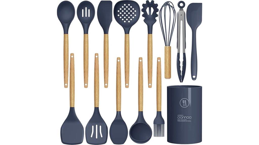 navy blue silicone utensils
