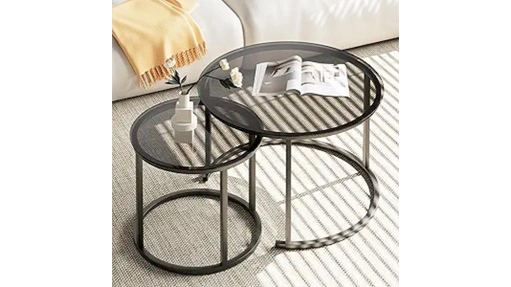 nestable metal frame tables