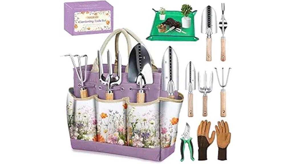 nine piece gardening tool set