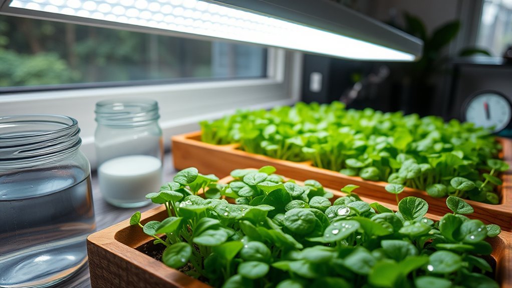 optimal microgreens growing conditions