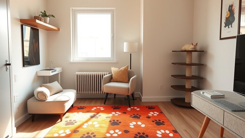 organized cozy pet sanctuary