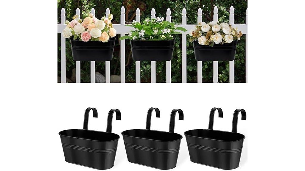 outdoor metal railing planters