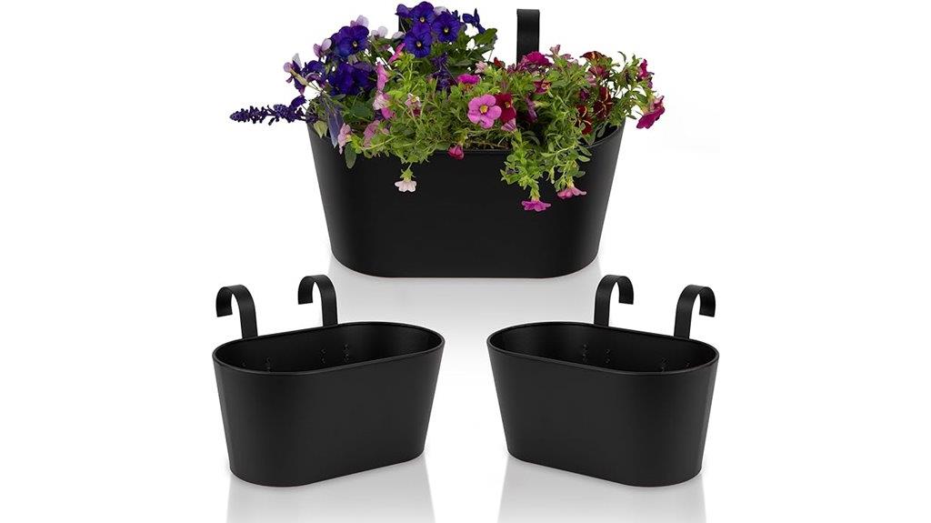 outdoor railing flower holders