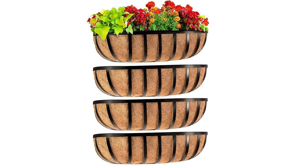 outdoor railing planter set