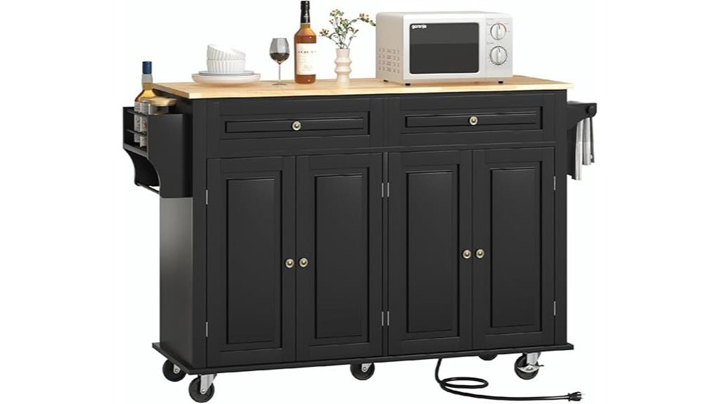 portable kitchen island with drop leaf