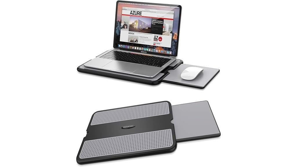 portable lap desk with mouse tray