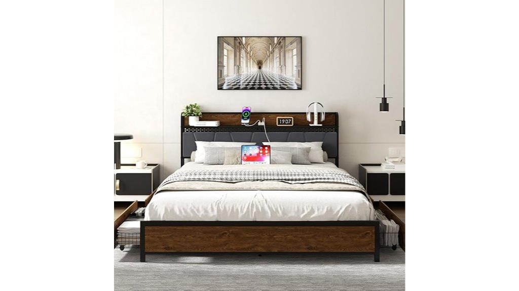 queen bed with storage