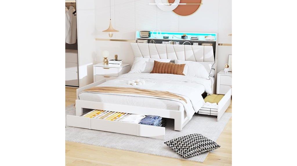 queen bed with storage