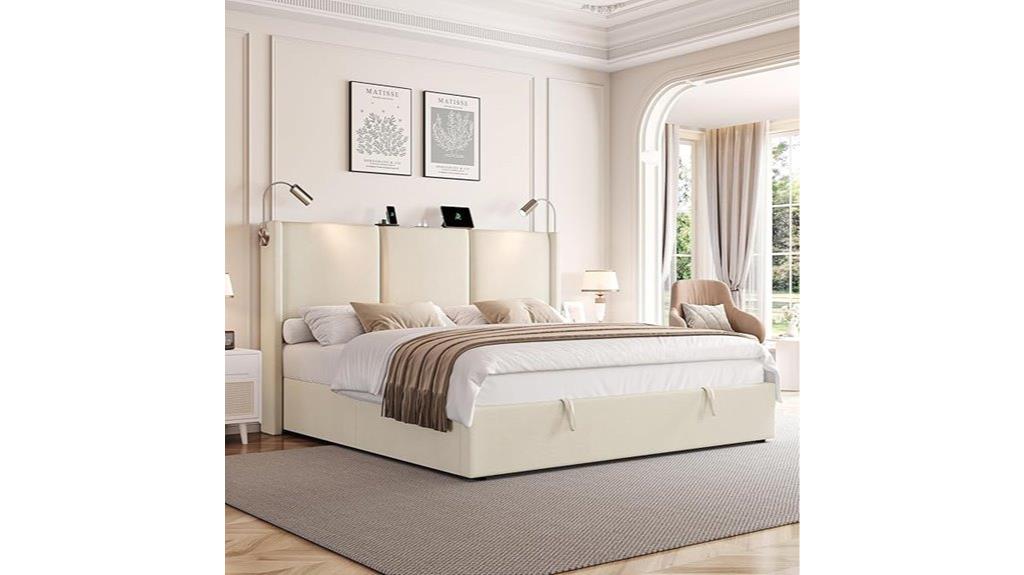 queen bed with storage