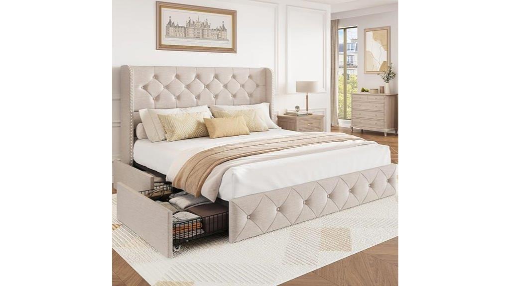 queen bed with storage