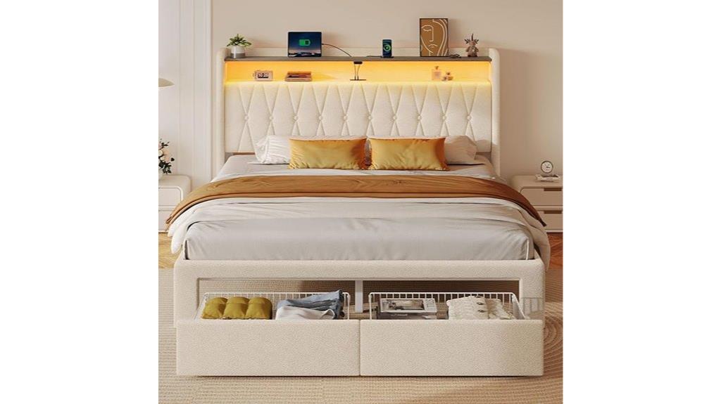 queen bed with storage