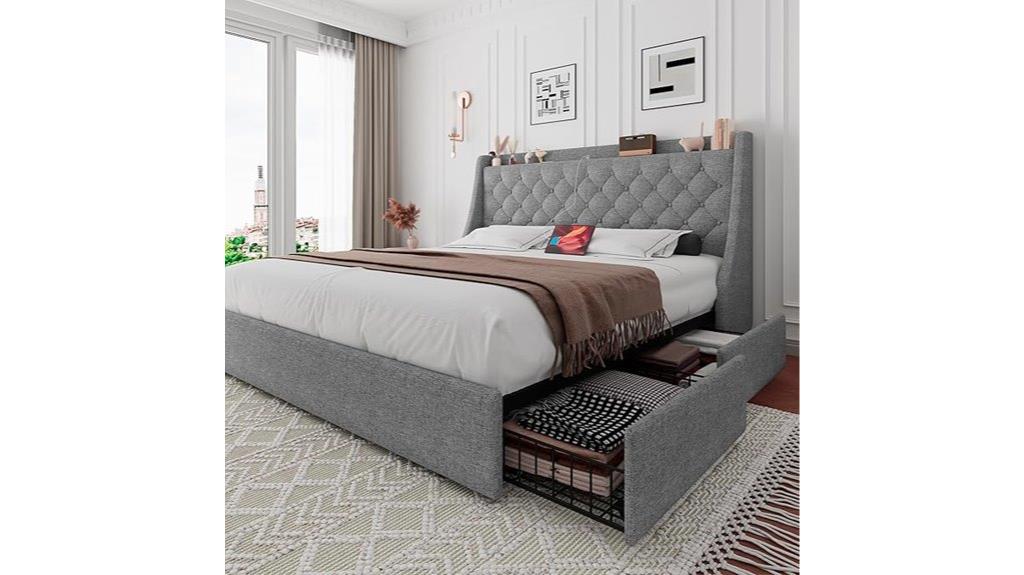 queen bed with storage