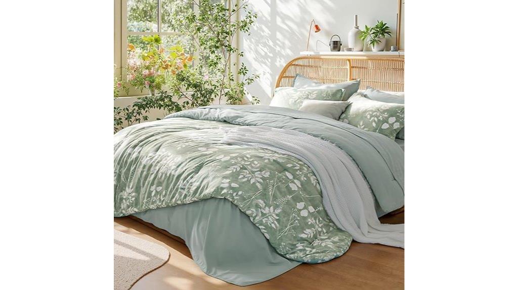 queen floral sage green