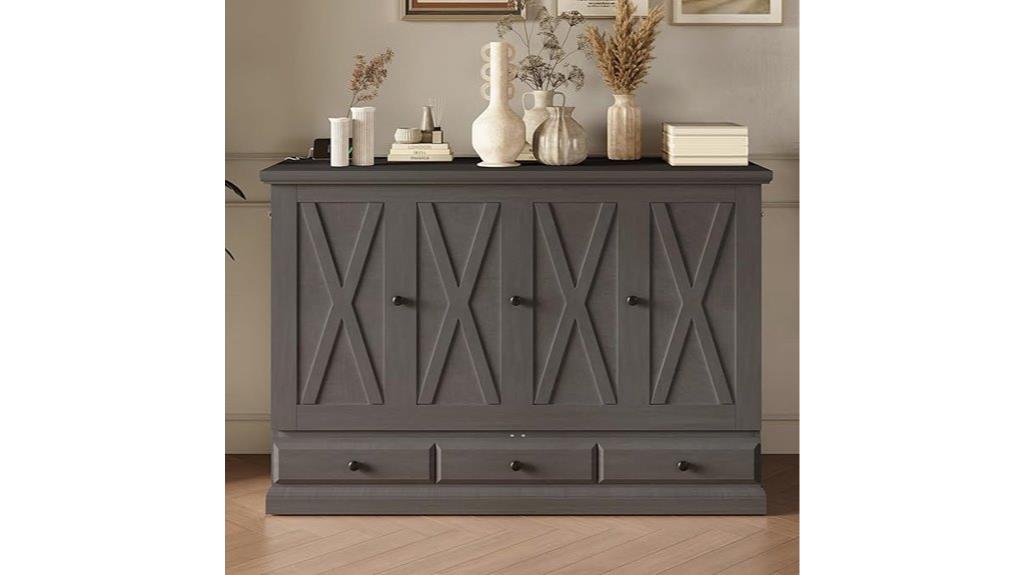 queen gray murphy bed