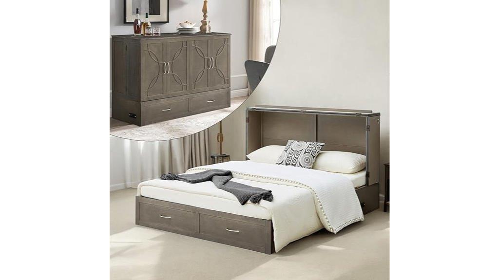 queen murphy bed with mattress