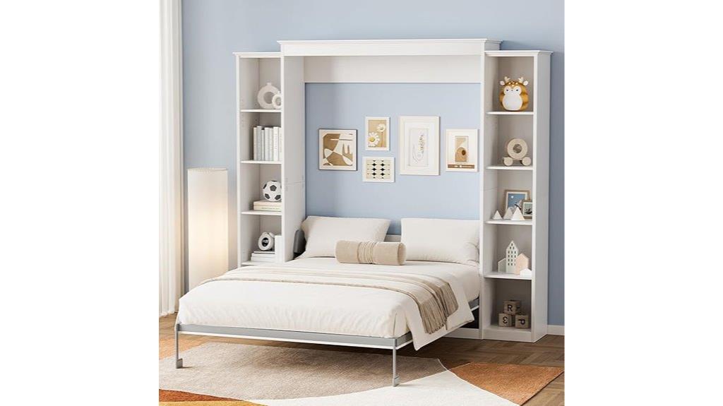 queen murphy bed with storage