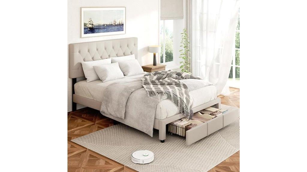 queen size bed storage