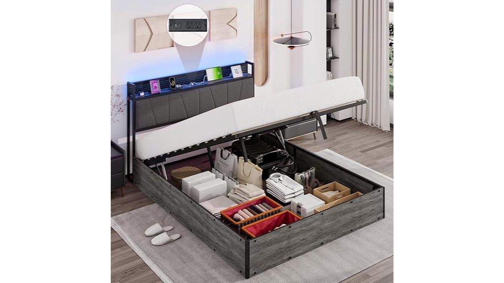 queen size storage bed