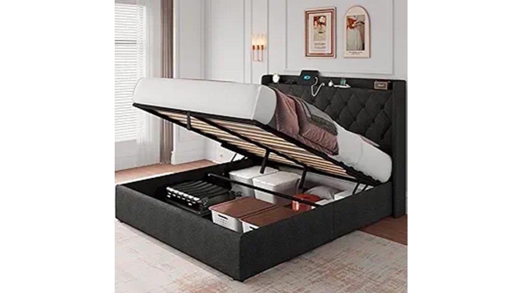 queen size storage bed