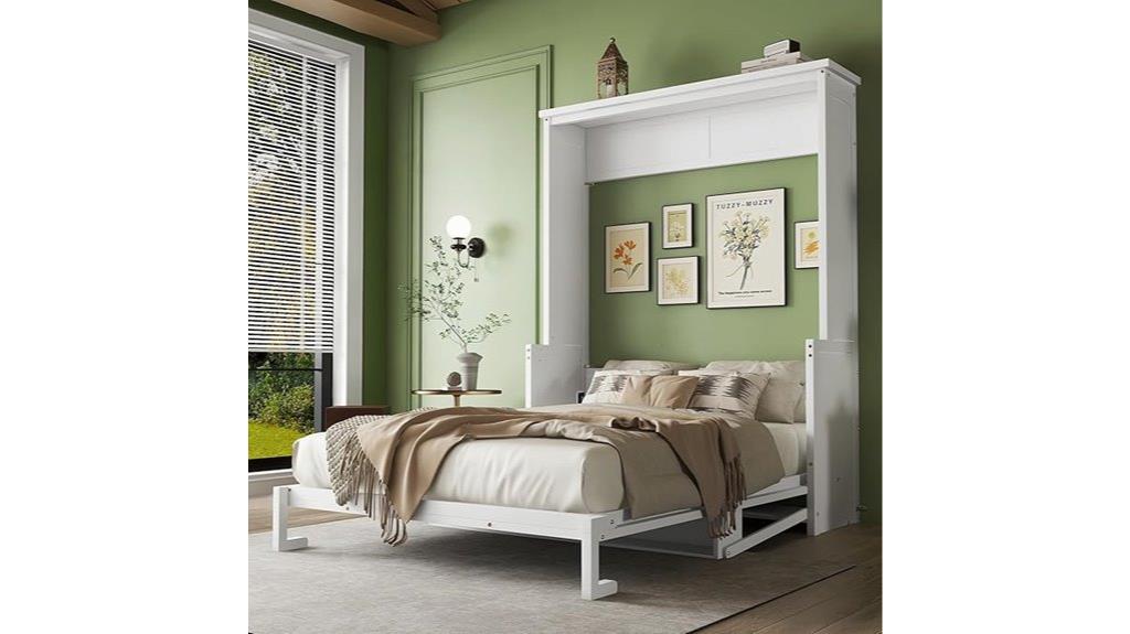 queen wall bed with desk