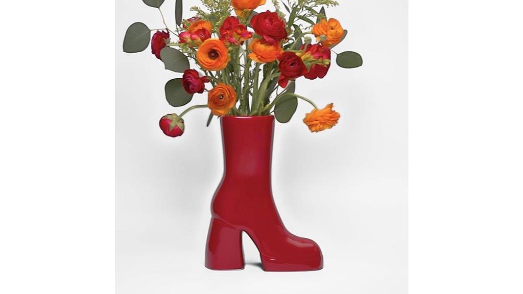 red maximalist ceramic vase