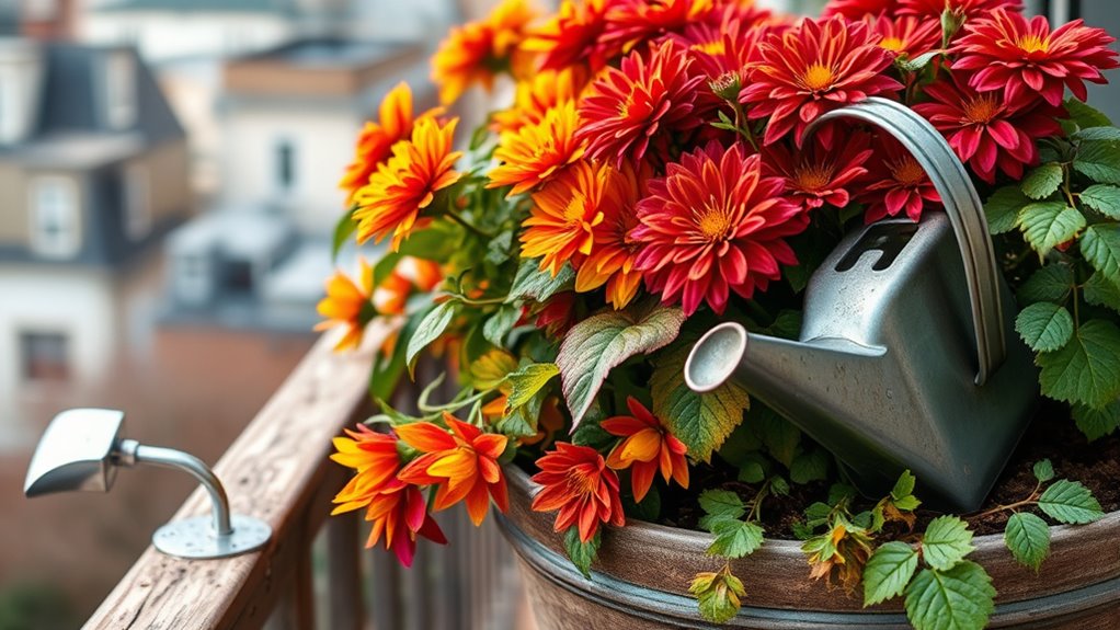 reduce watering and protect plants