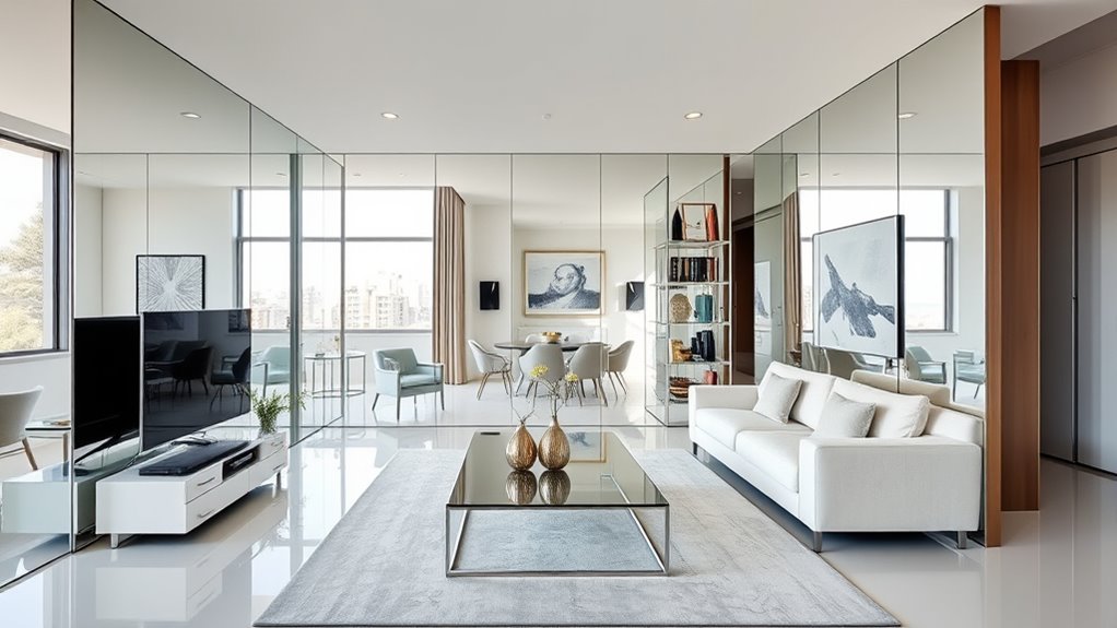 reflective bright modern surfaces
