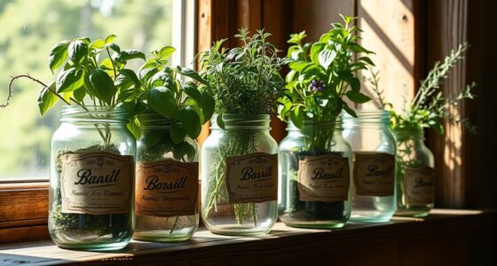 repurposed jar herb planters