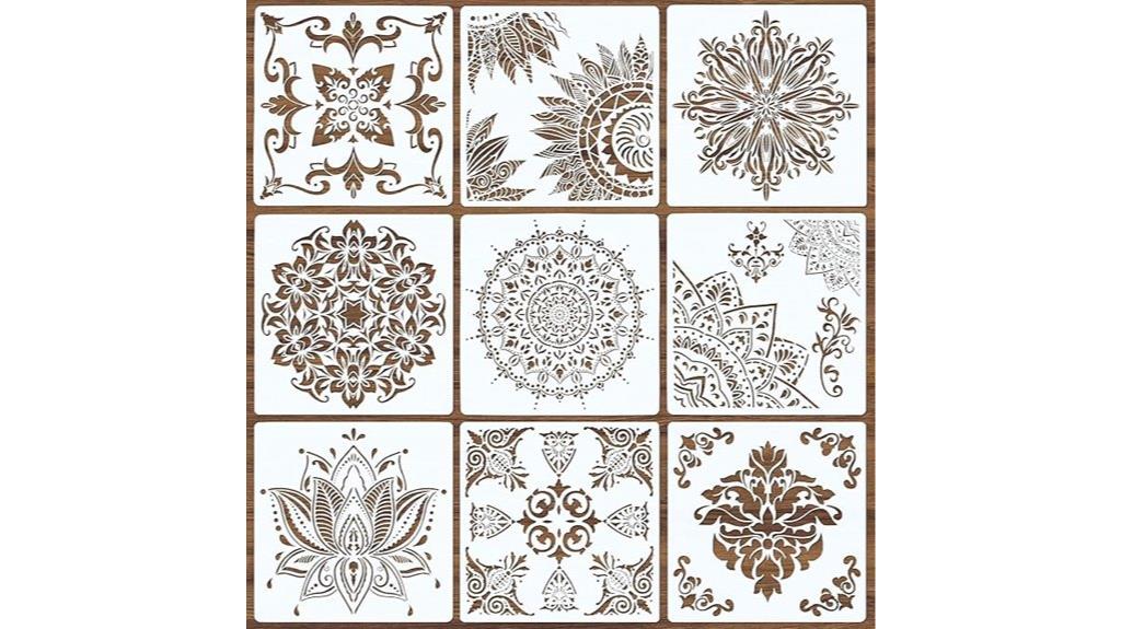 reusable mandala craft stencils